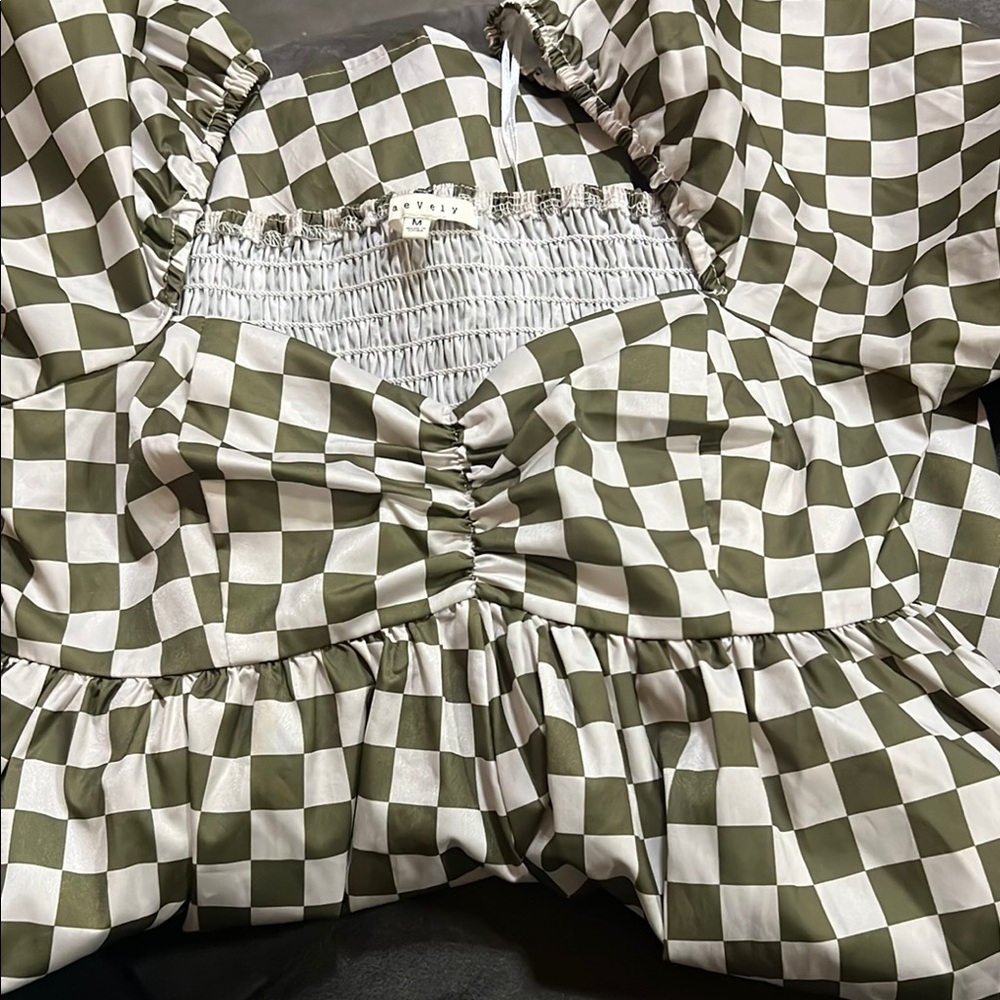 Olive Checkered Romper